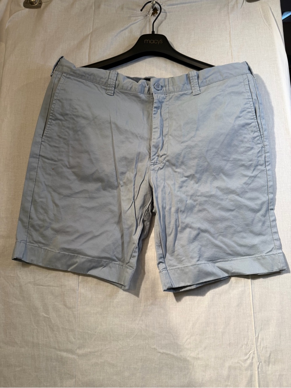 J. Crew Flex Chino Size 38 Pale Blue Flat-Front Cotton Shorts